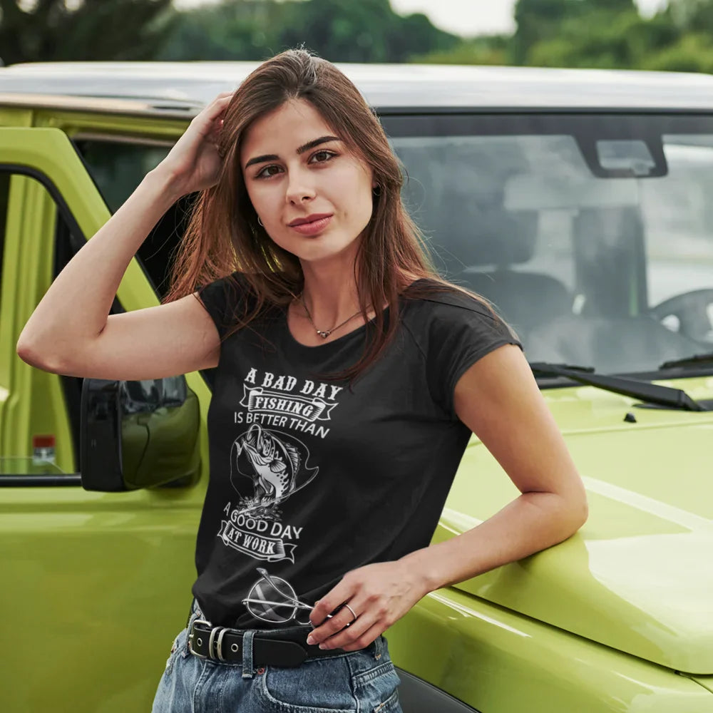 A Bad Day Fishing Women Slim Fit T-Shirt