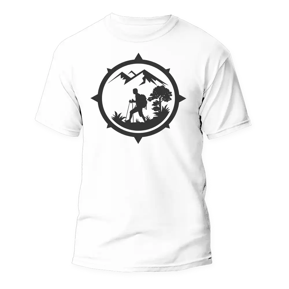 Hiking Mountain Compass Man T-Shirt