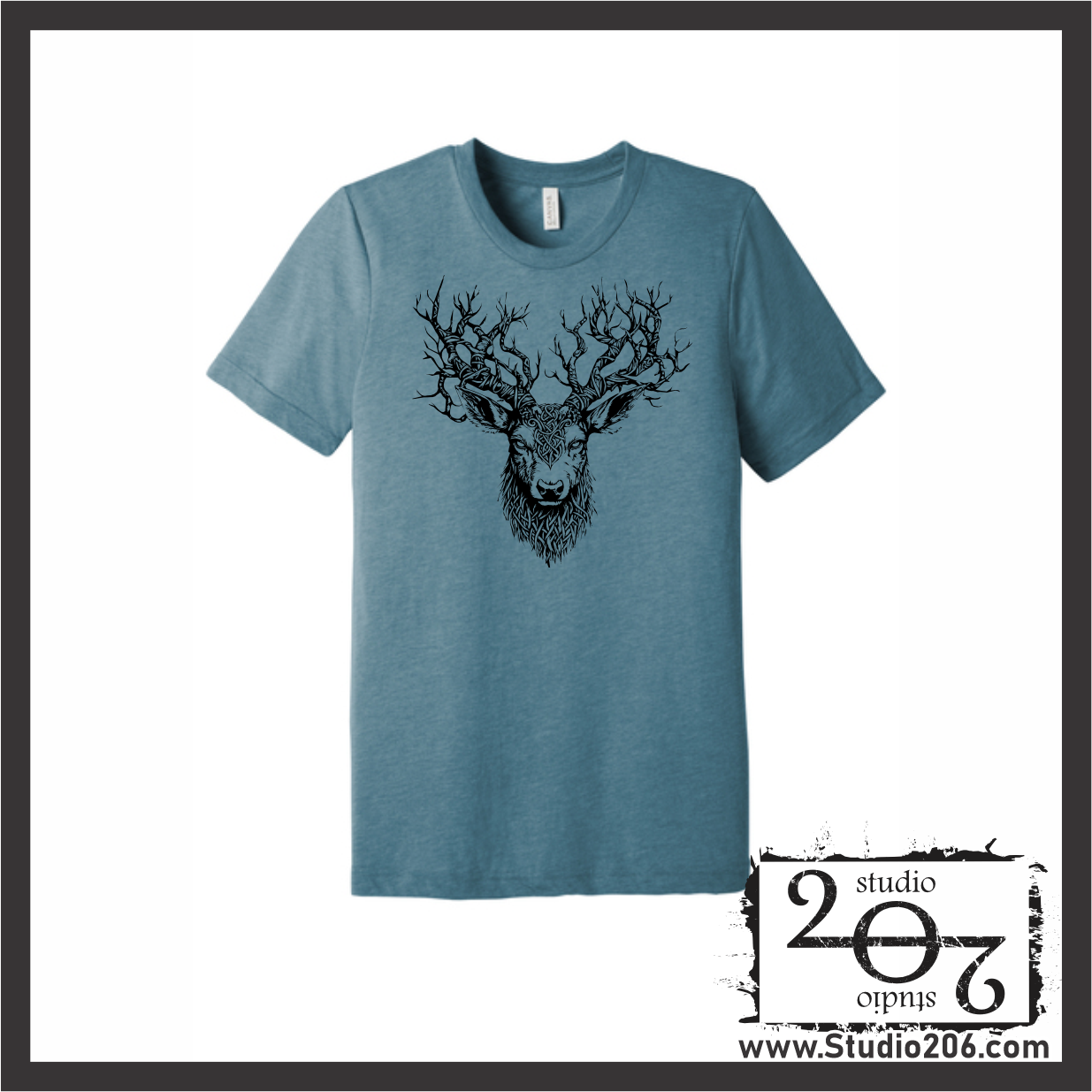 Deer Antler Celtic Knot Short Sleeve Triblend T-Shirt