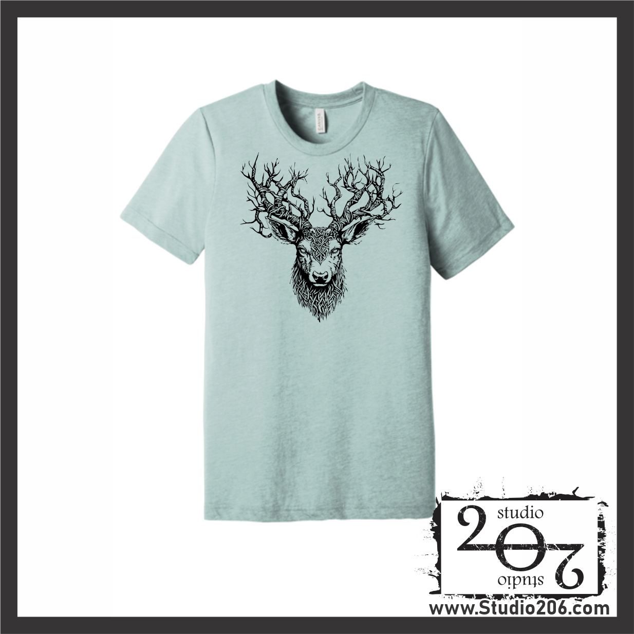Deer Antler Celtic Knot Short Sleeve Triblend T-Shirt