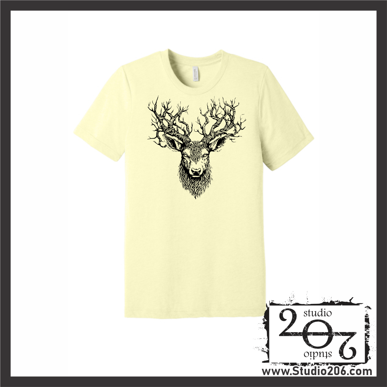 Deer Antler Celtic Knot Short Sleeve Triblend T-Shirt