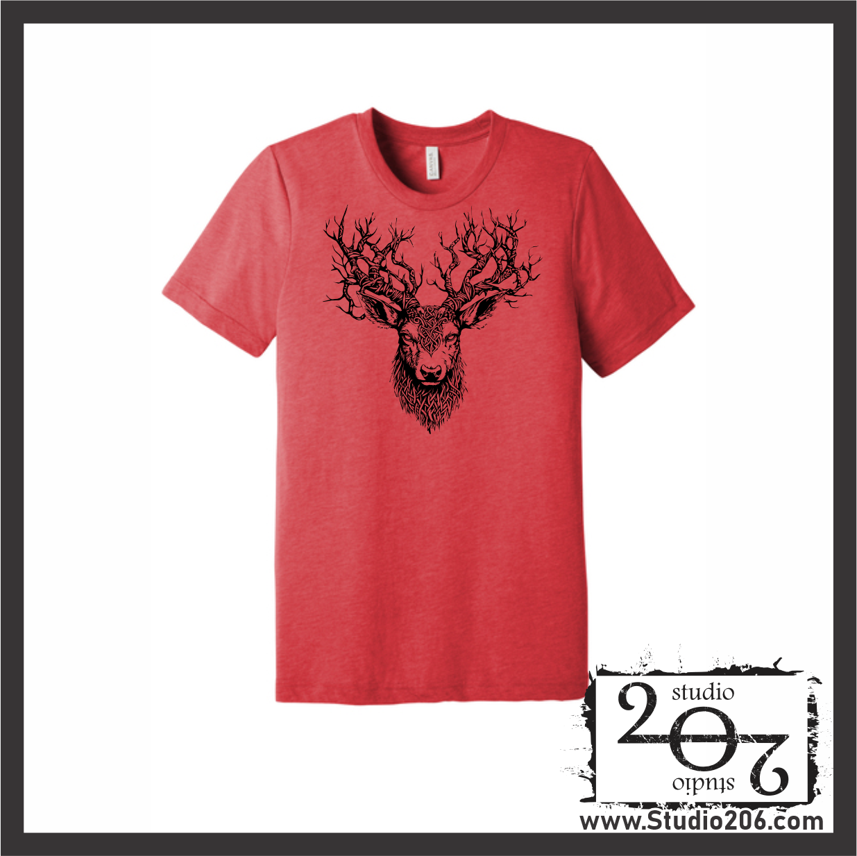 Deer Antler Celtic Knot Short Sleeve Triblend T-Shirt