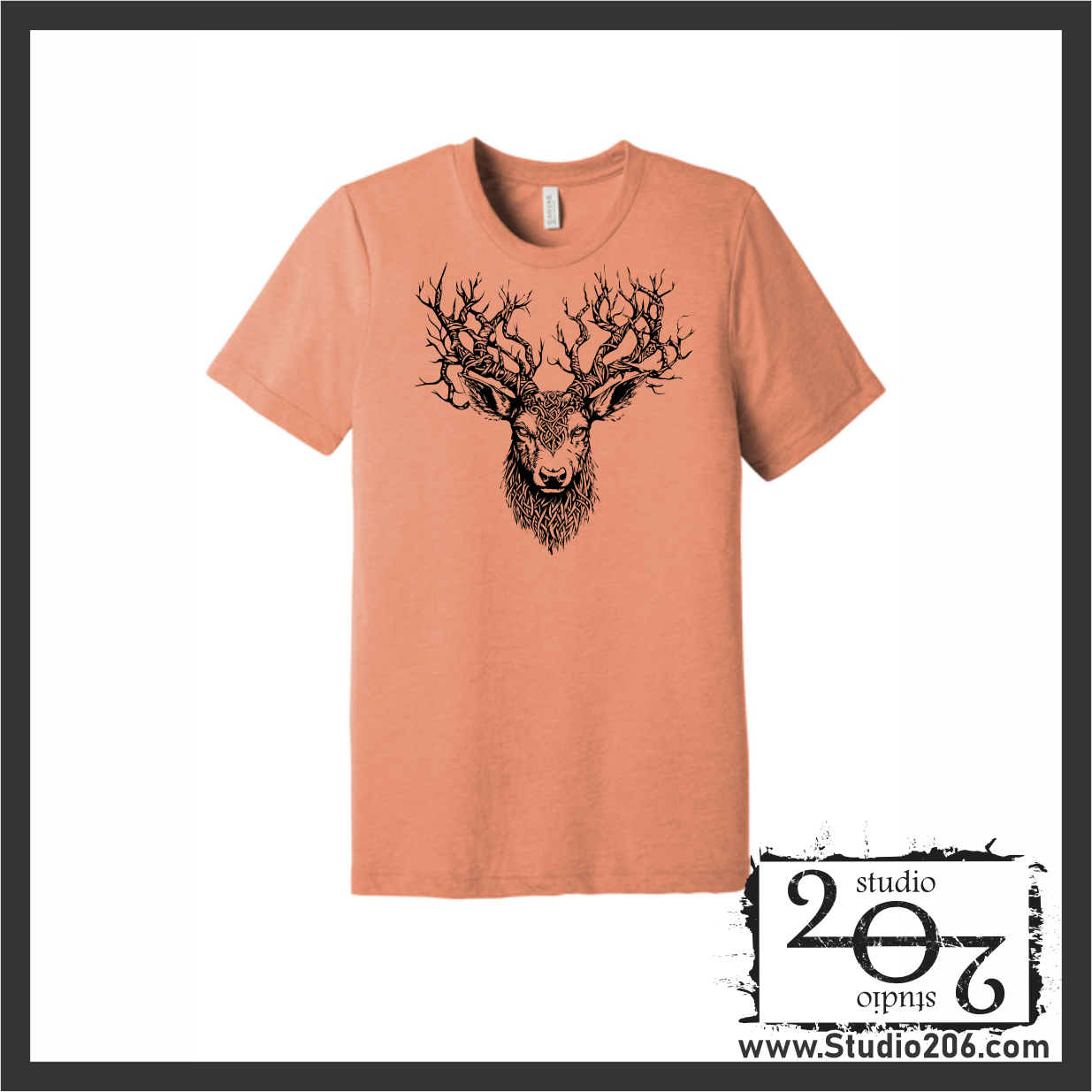 Deer Antler Celtic Knot Short Sleeve Triblend T-Shirt