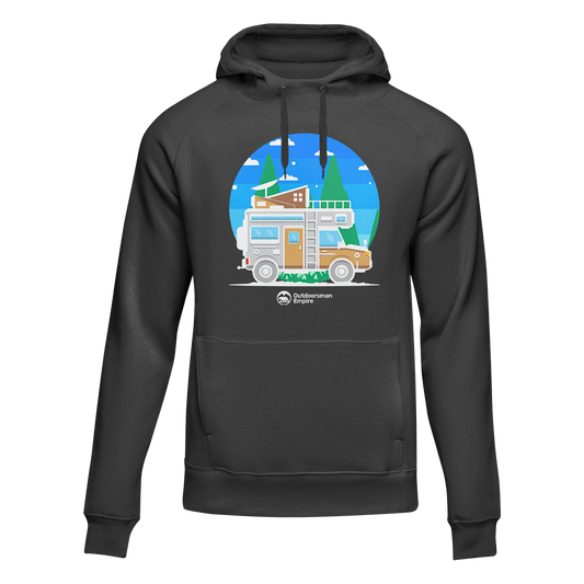 Funny Camping Adult Fleece Hooded Sweatshirt