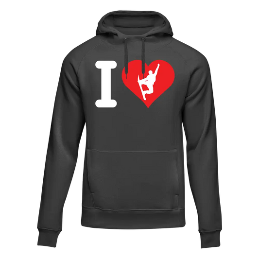 I Love Snowboarding Adult Fleece Hooded Sweatshirt