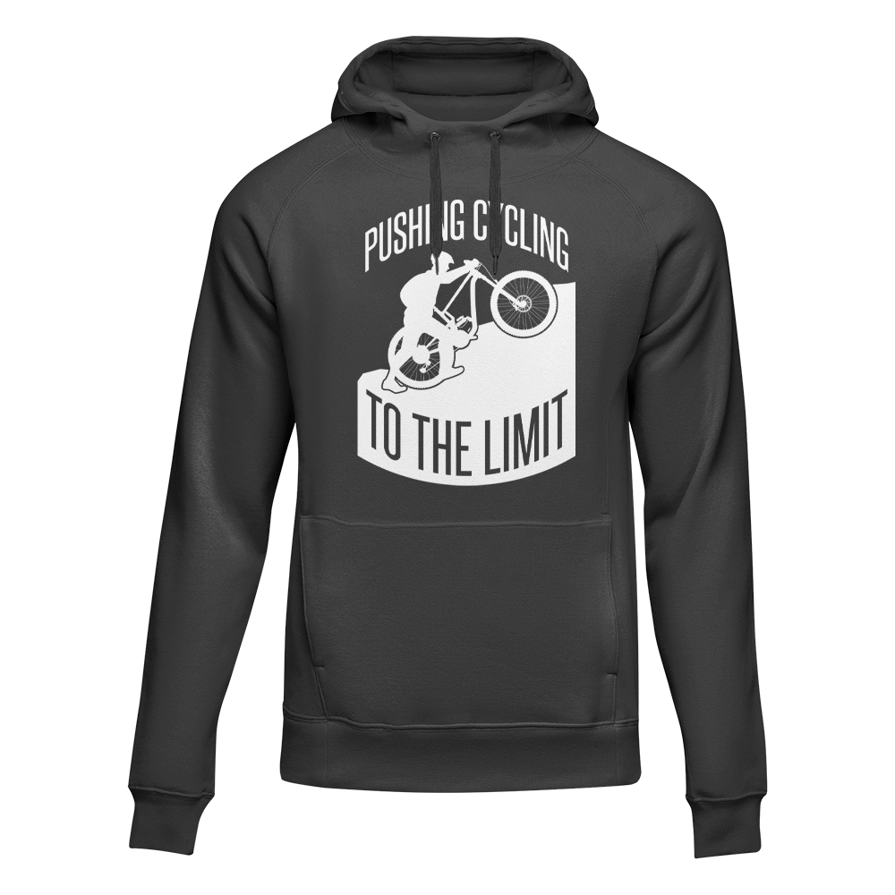 Pushing Cycling To The Limit Adult Fleece Hooded Sweatshirt