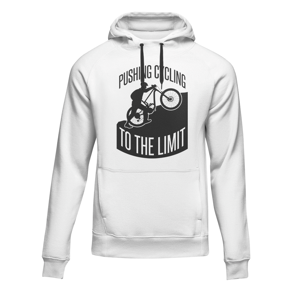 Pushing Cycling To The Limit Adult Fleece Hooded Sweatshirt