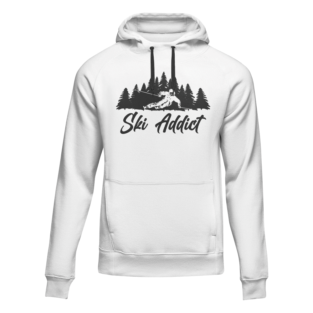 Ski Addict Adult Fleece Hooded Sweatshirt