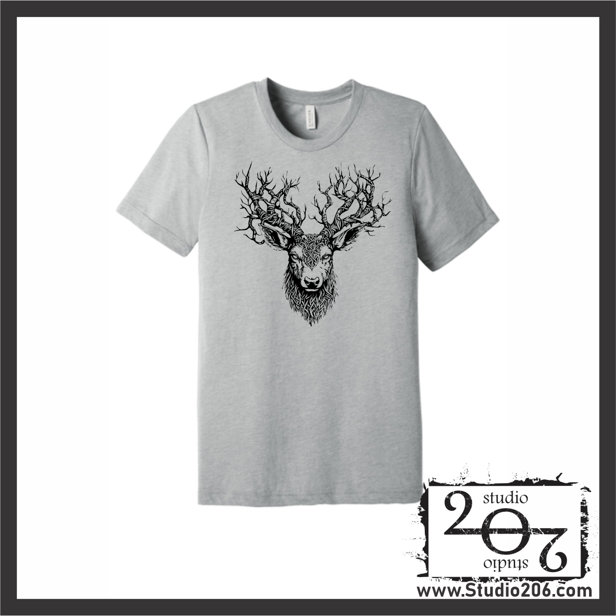 Deer Antler Celtic Knot Short Sleeve Triblend T-Shirt