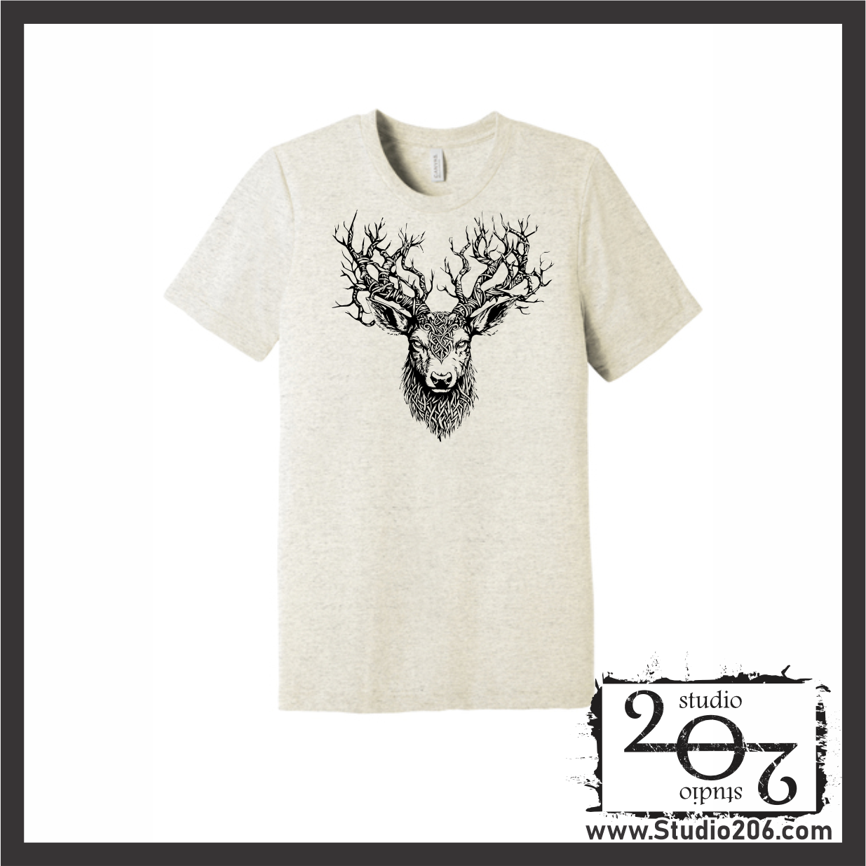 Deer Antler Celtic Knot Short Sleeve Triblend T-Shirt