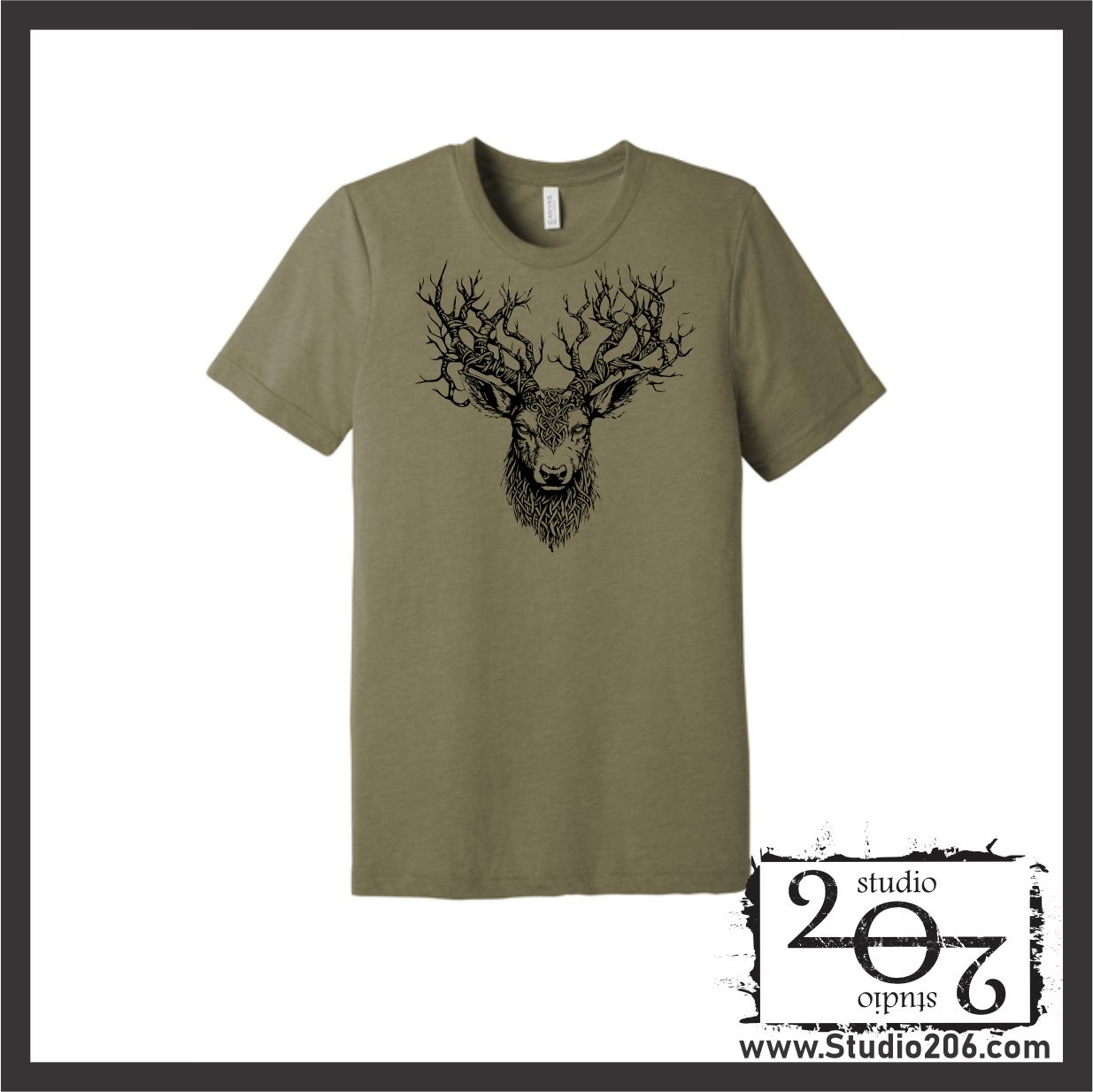Deer Antler Celtic Knot Short Sleeve Triblend T-Shirt