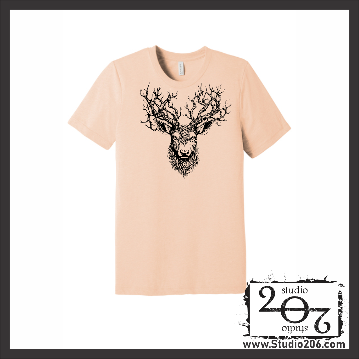 Deer Antler Celtic Knot Short Sleeve Triblend T-Shirt