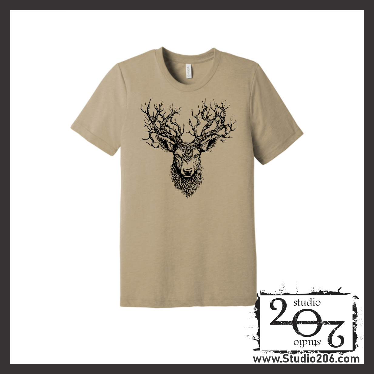 Deer Antler Celtic Knot Short Sleeve Triblend T-Shirt
